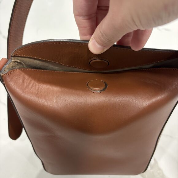 Massimo Dutti Purse Modern Bucket Bag Brown Minimalist Structured - Picture 4 of 11